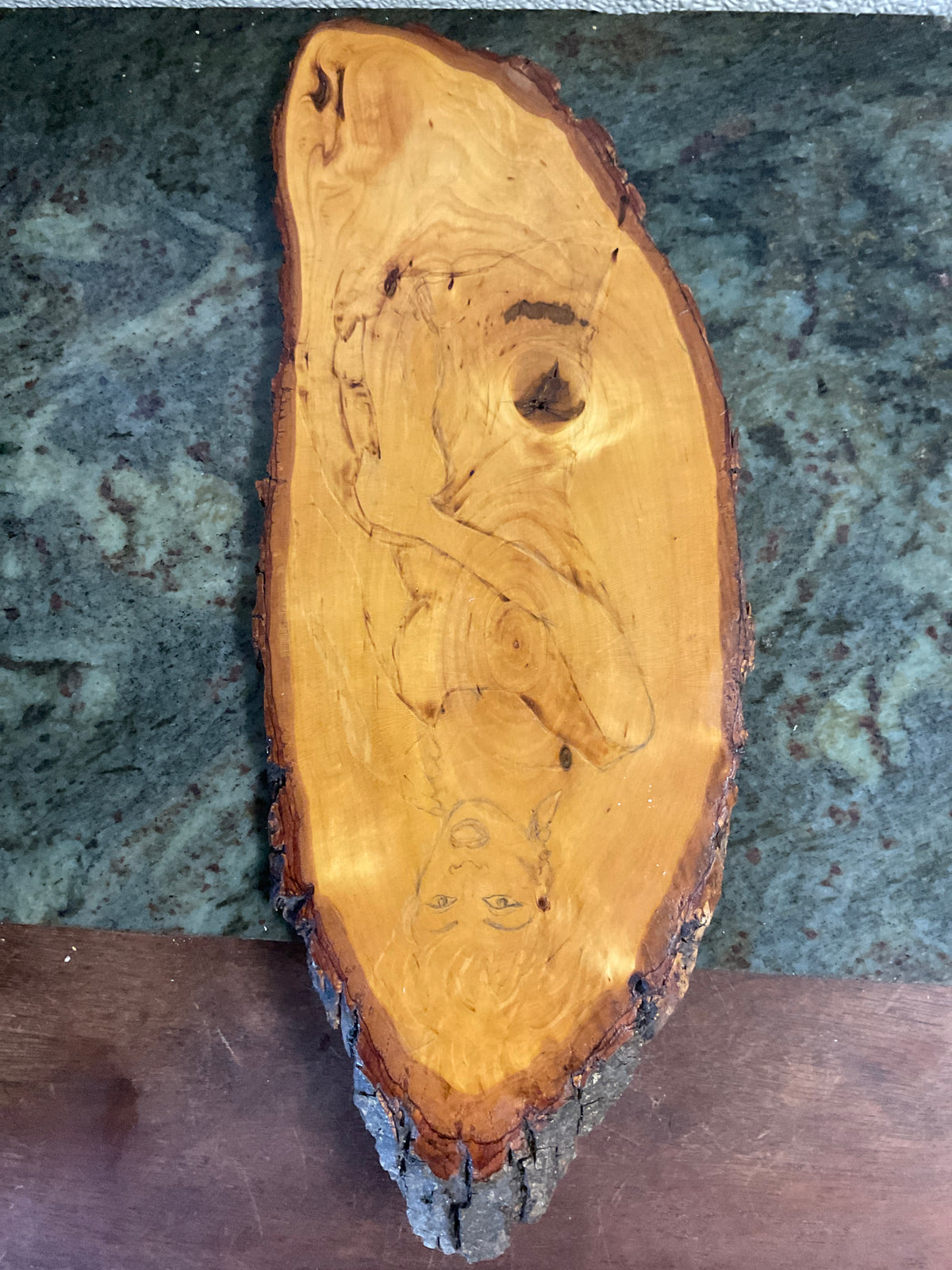 Engraved Lady Figurine Into Wood