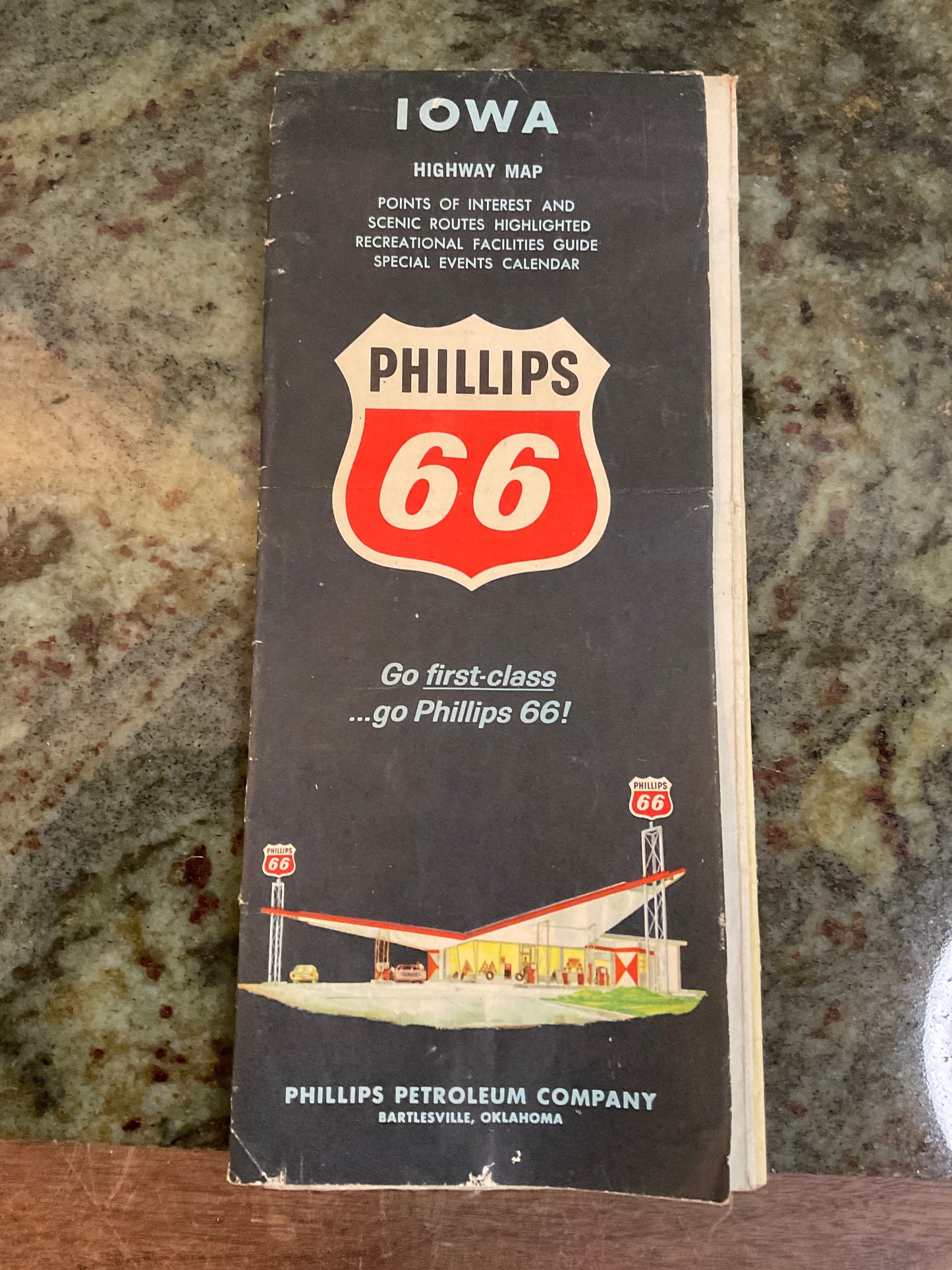 Vintage 1966 Iowa Phillips 66 Map