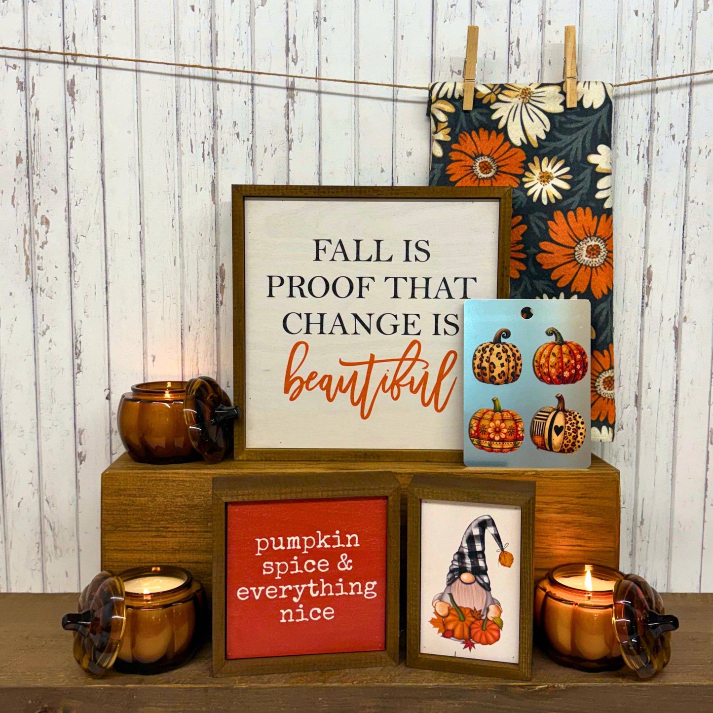Pumpkin Spice Farmhouse Candles - Pumpkin Vessel Fall Decor