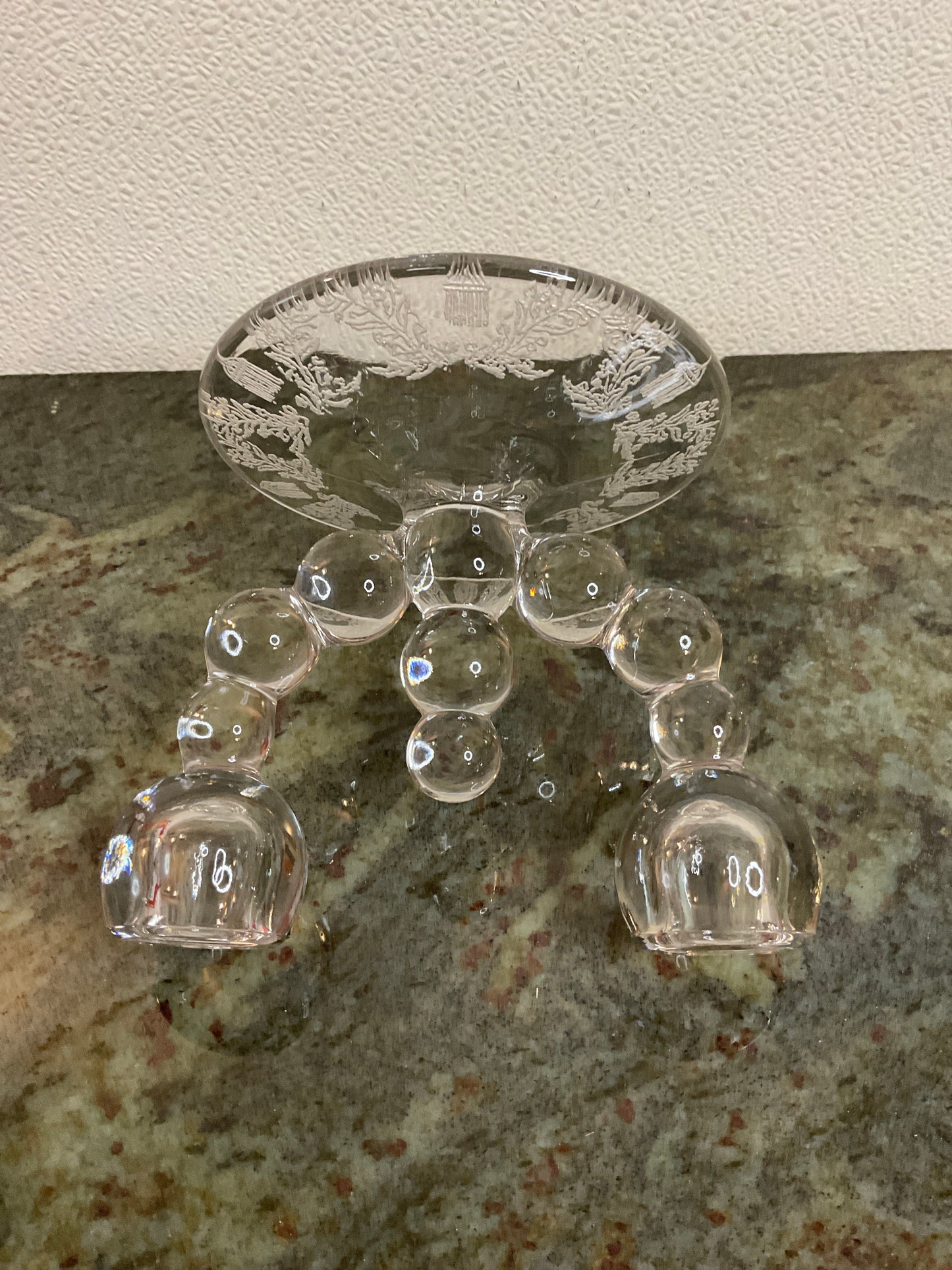 Vintage Paden City Gazebo Clear Double Arm Candlestick