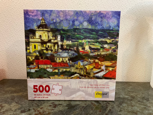 500 Piece Top View Old City Puzzle