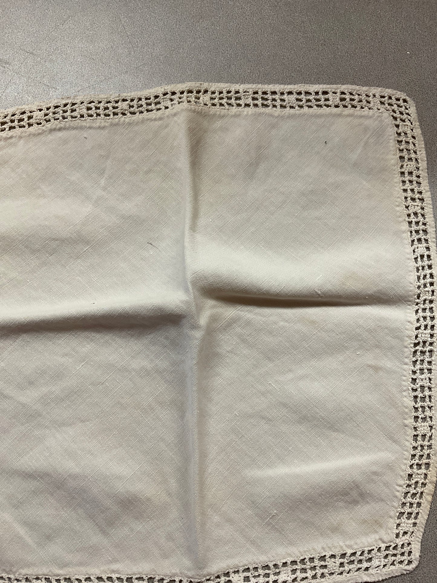 Vintage Crocheted Edge Linen Doily