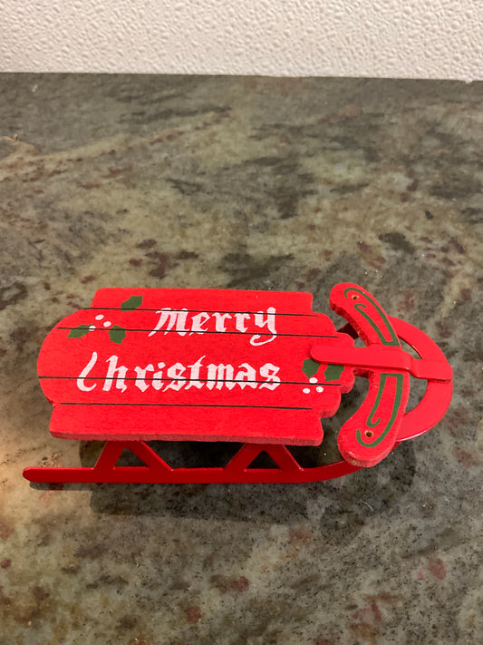 Miniature Merry Christmas Sleigh