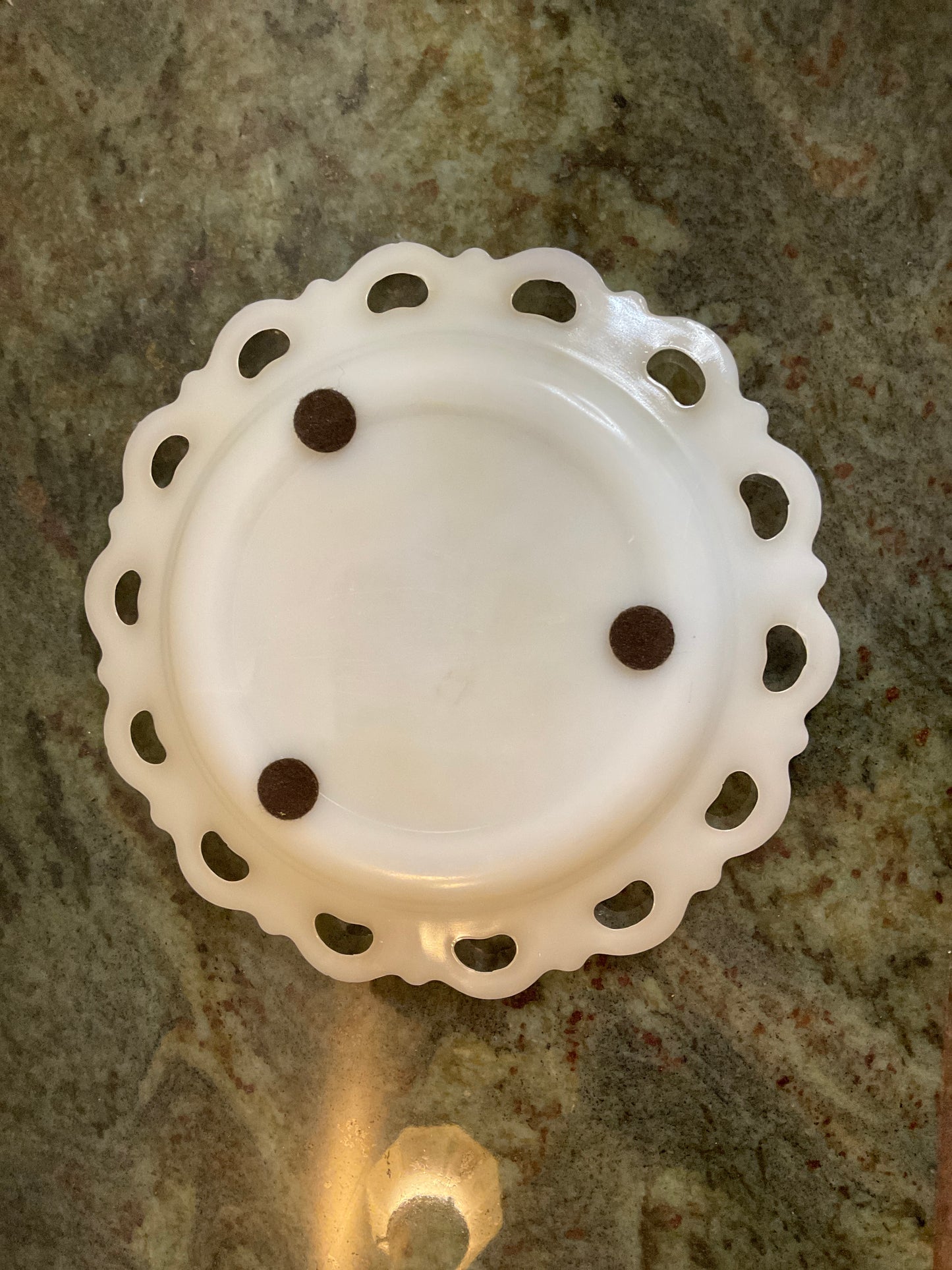 Lace Edge Milk Glass Plate