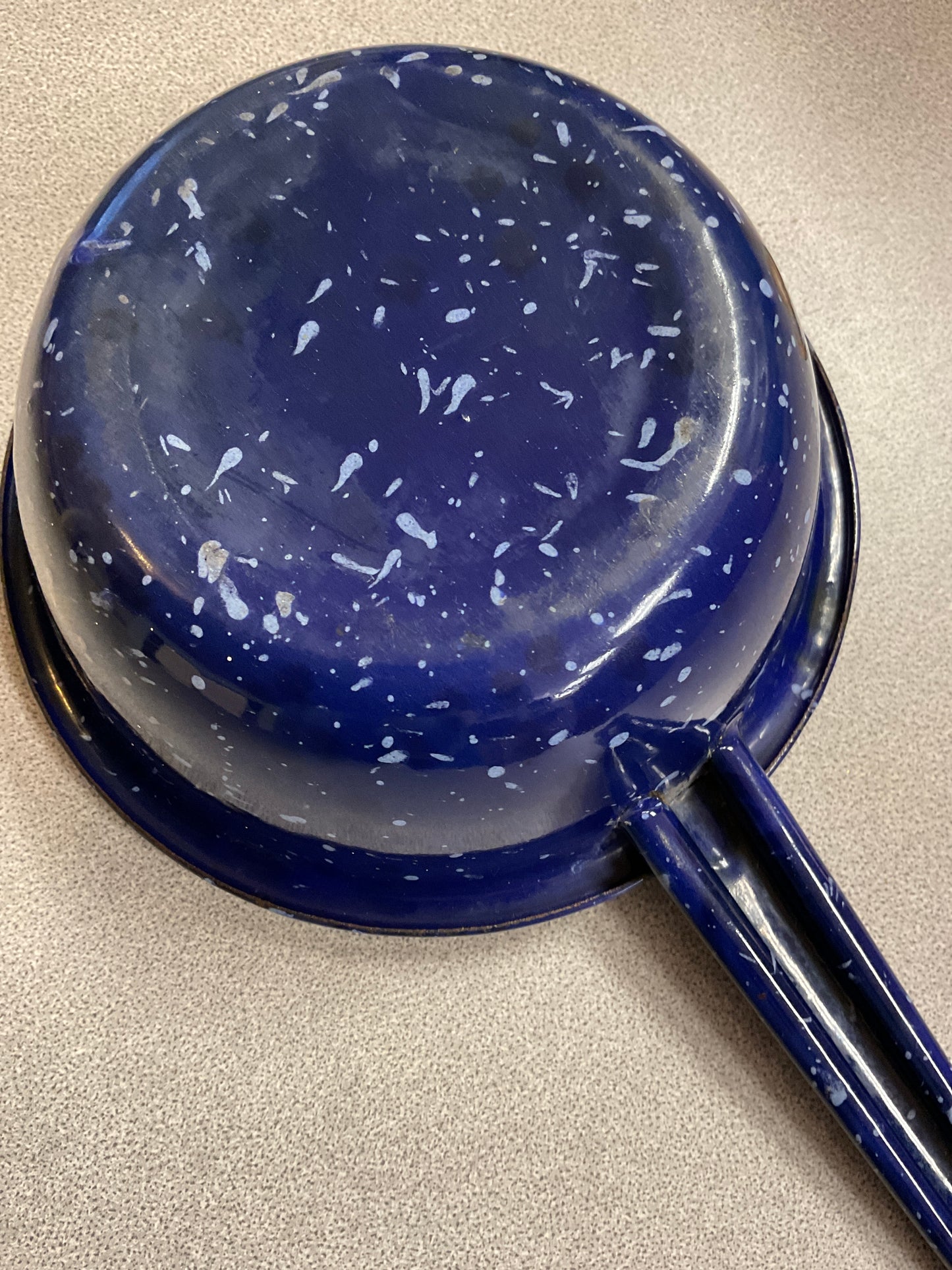 Blue Speckled  Enamelware Saucepan