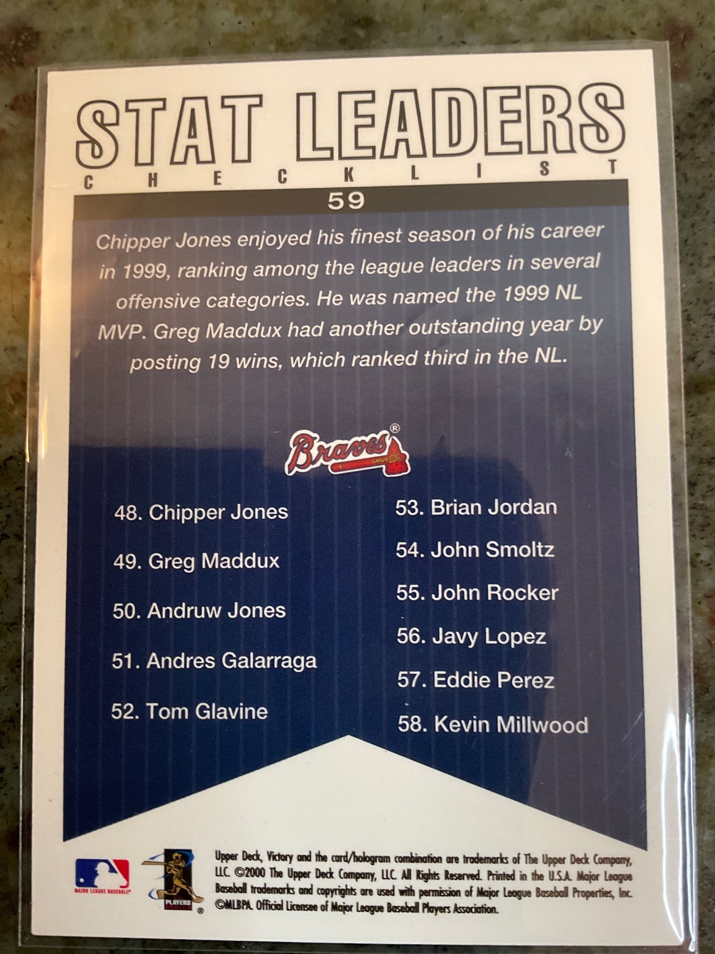 Atlanta Braves Chipper Jones and Greg Maddux￼