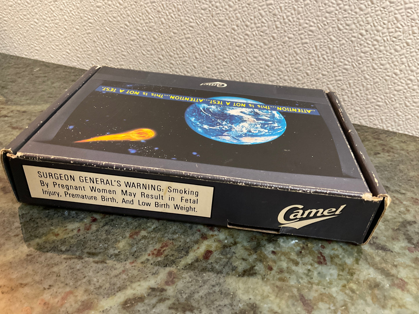 Vintage 1999 Pewter Camel Cigarette Lighter and Box. Lighter is 2 3/8” H.