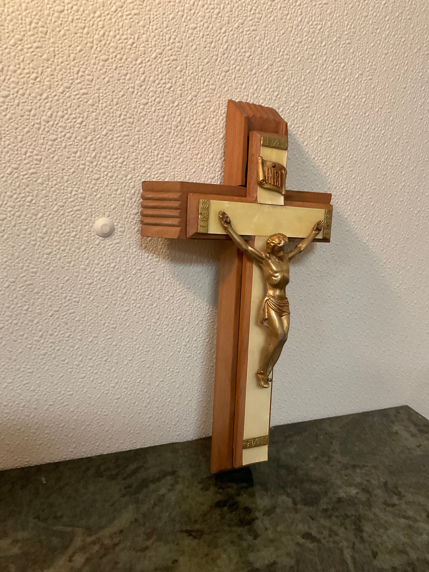 Vintage Wooden Crucifix- Last Rites/Sick Call