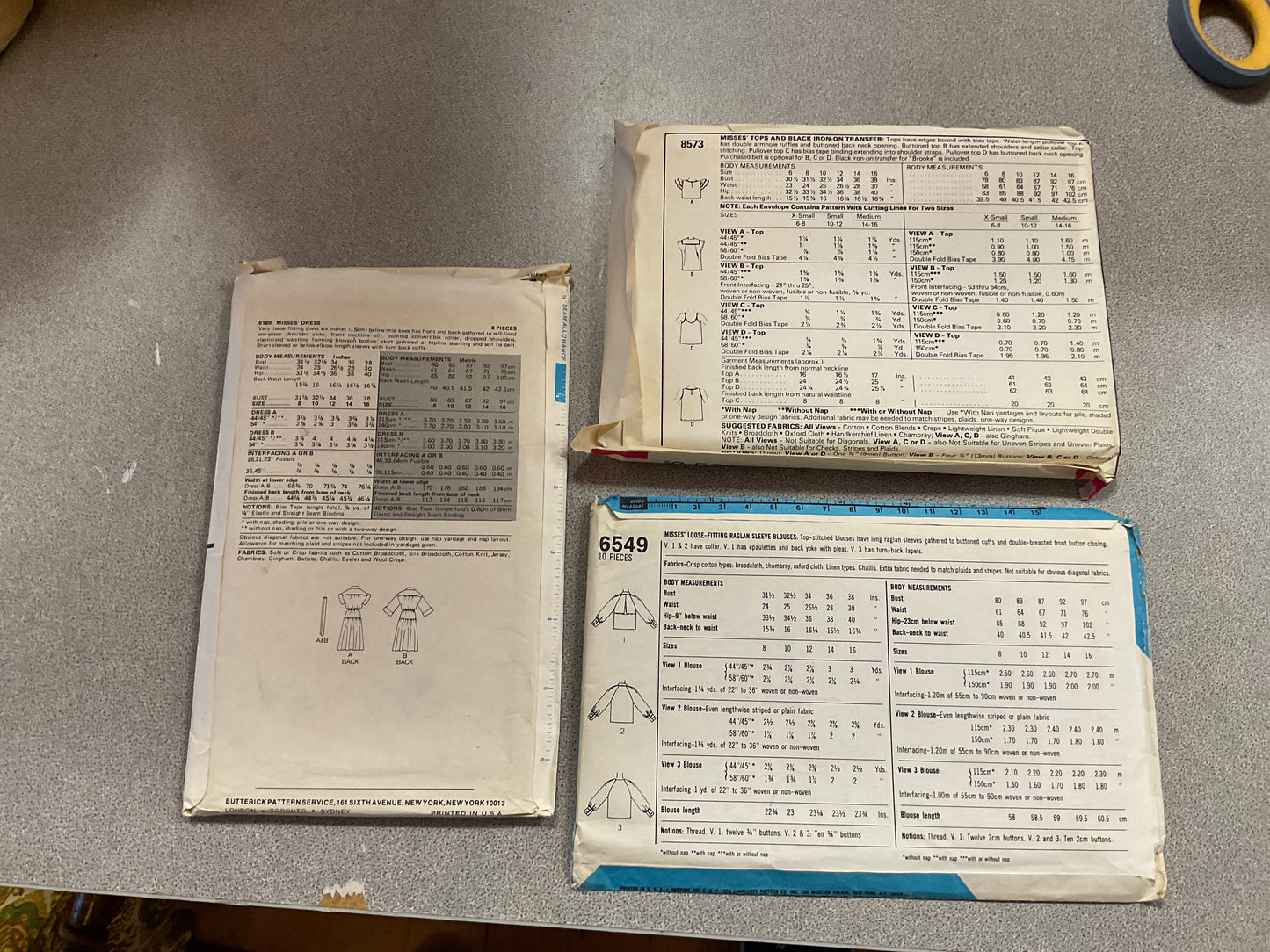 Set of 3 Sewing Patterns