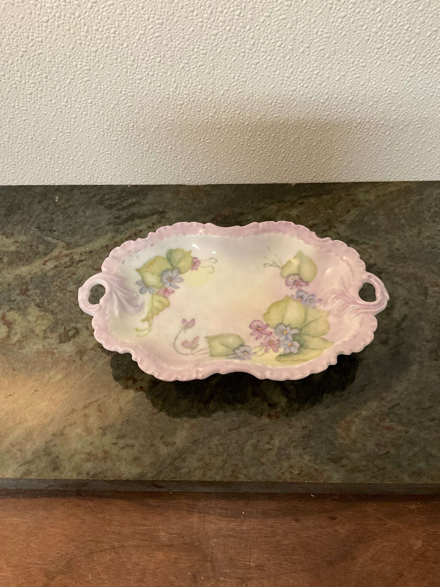 Vintage Floral Glass Dish