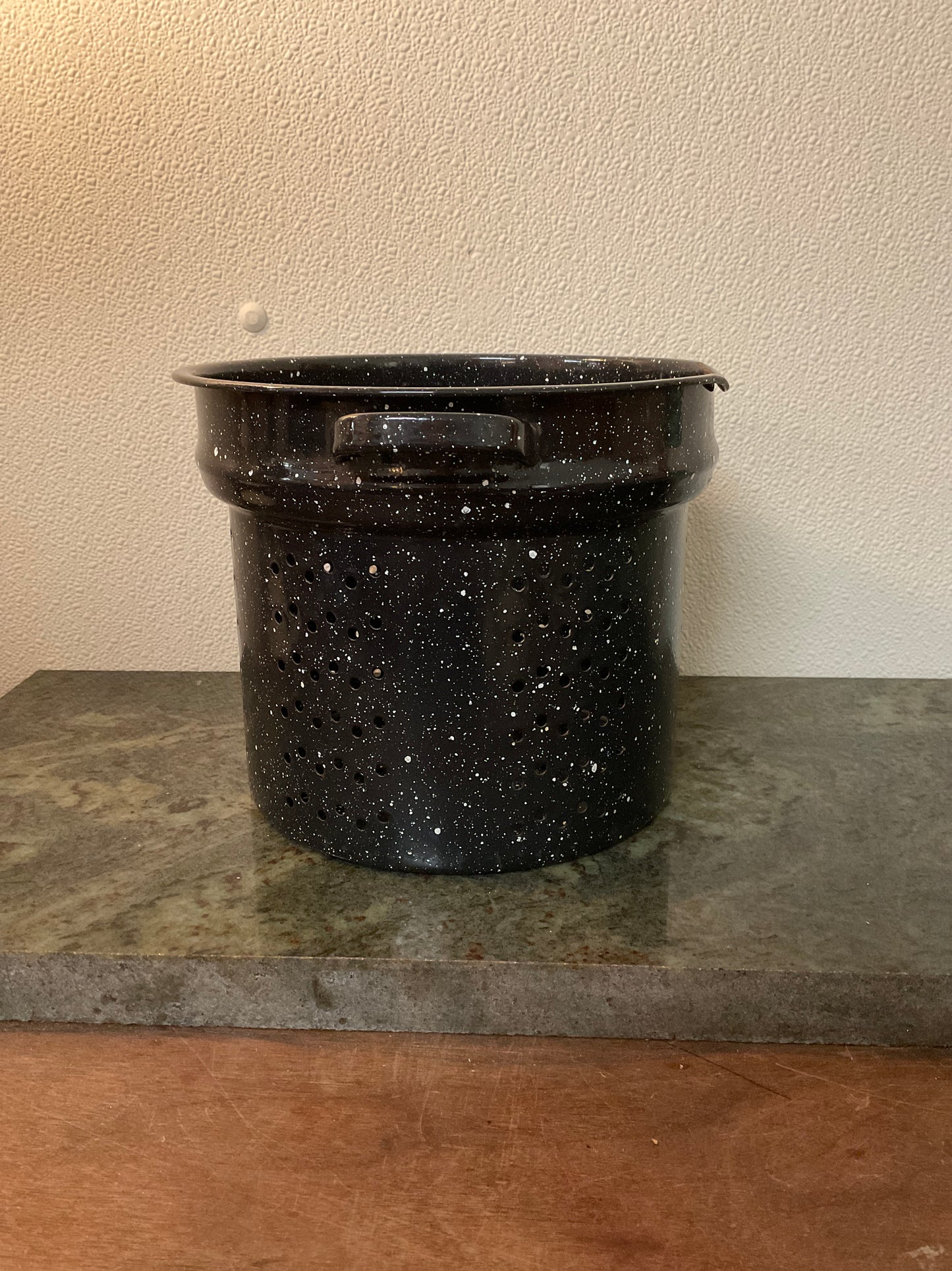 Vintage Graniteware Vegetable Strainer