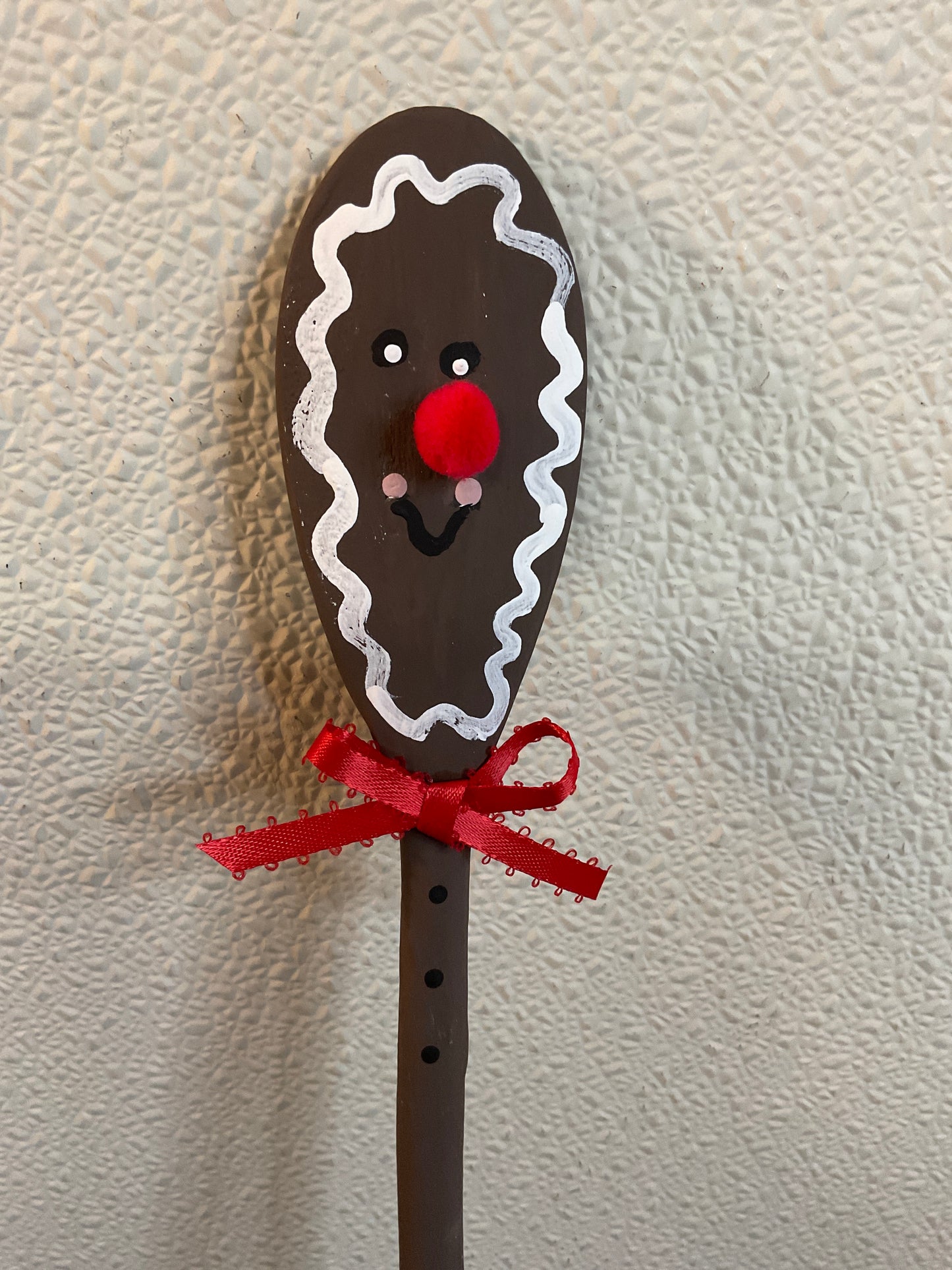 14” Gingerbread Spoon with Red Ribbon