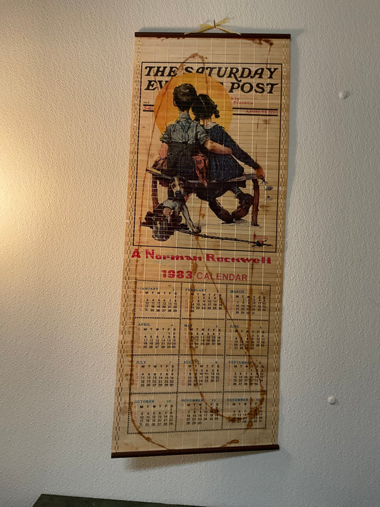 Vintage 1983 Norman Rockwell Roll Up Calendar