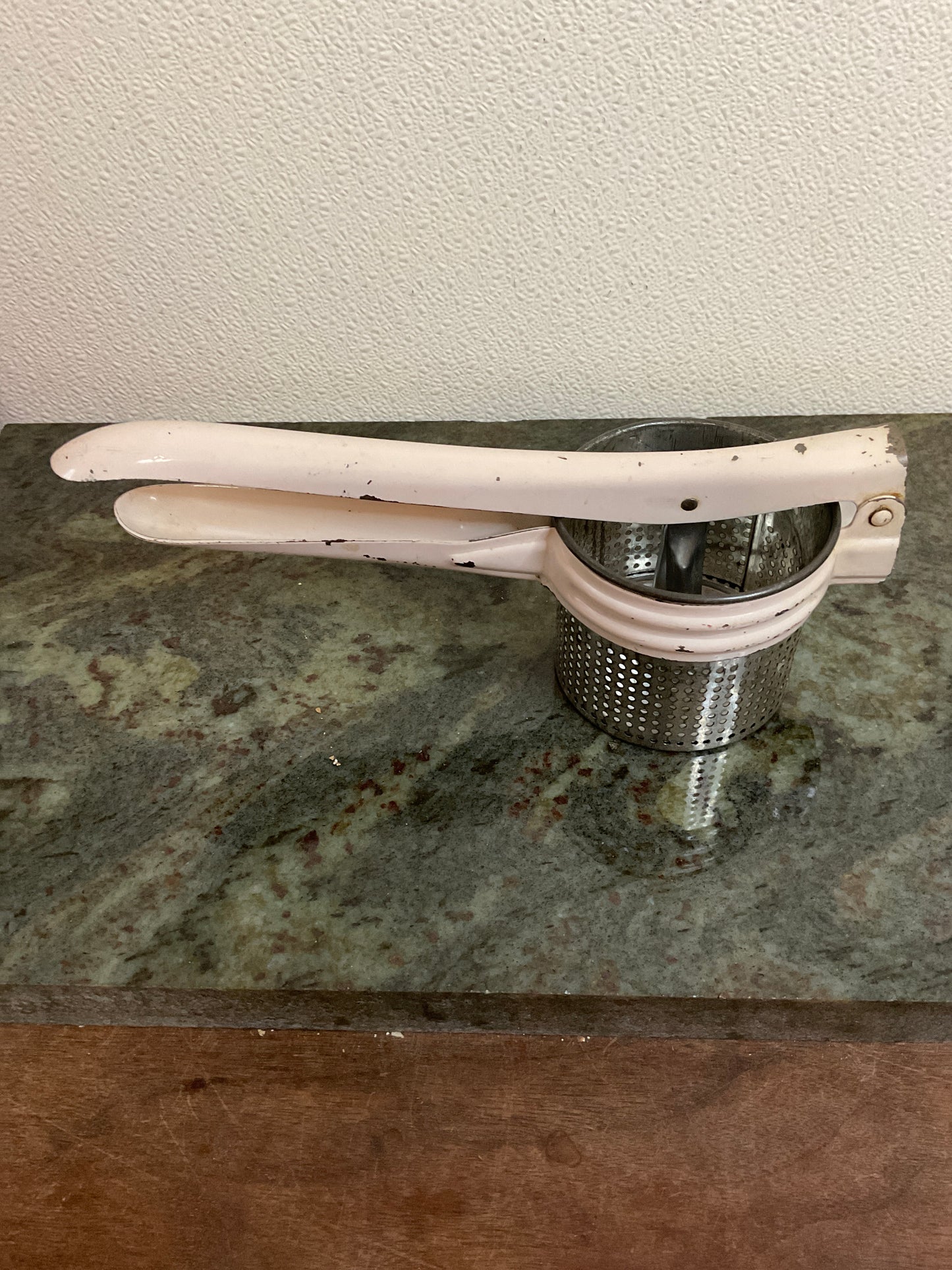 Vintage White Handle Potato Ricer