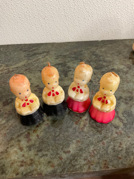 Vintage Figural Christmas Caroler Candles set
