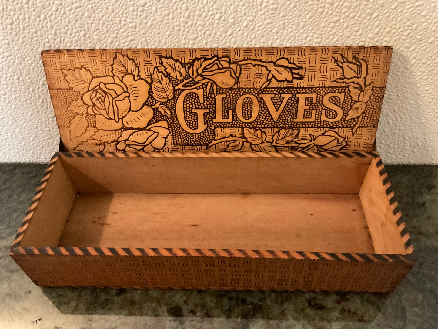 Vintage Wood Glove Box