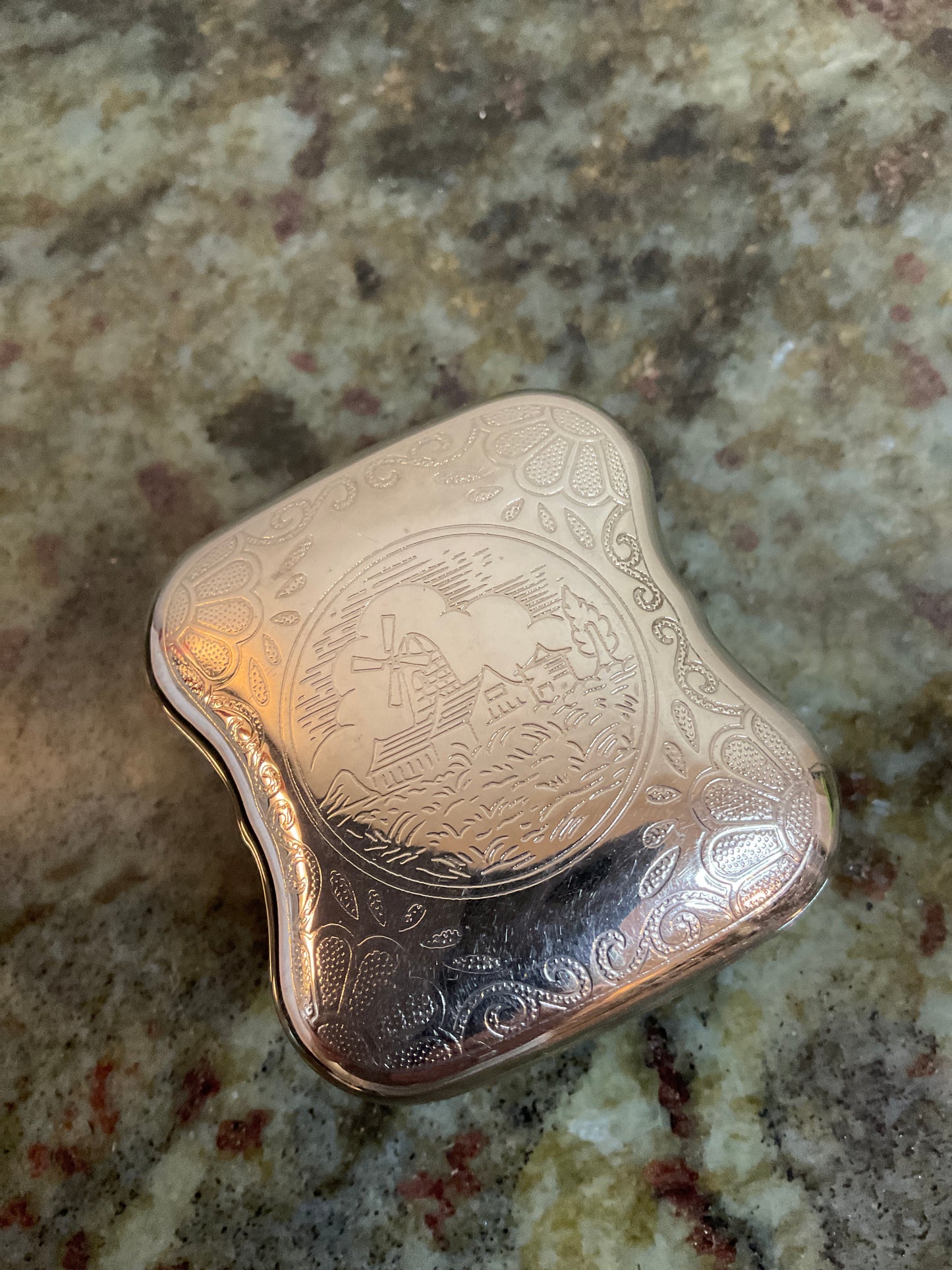 Vintage SilverPlated Etched Trinket Box