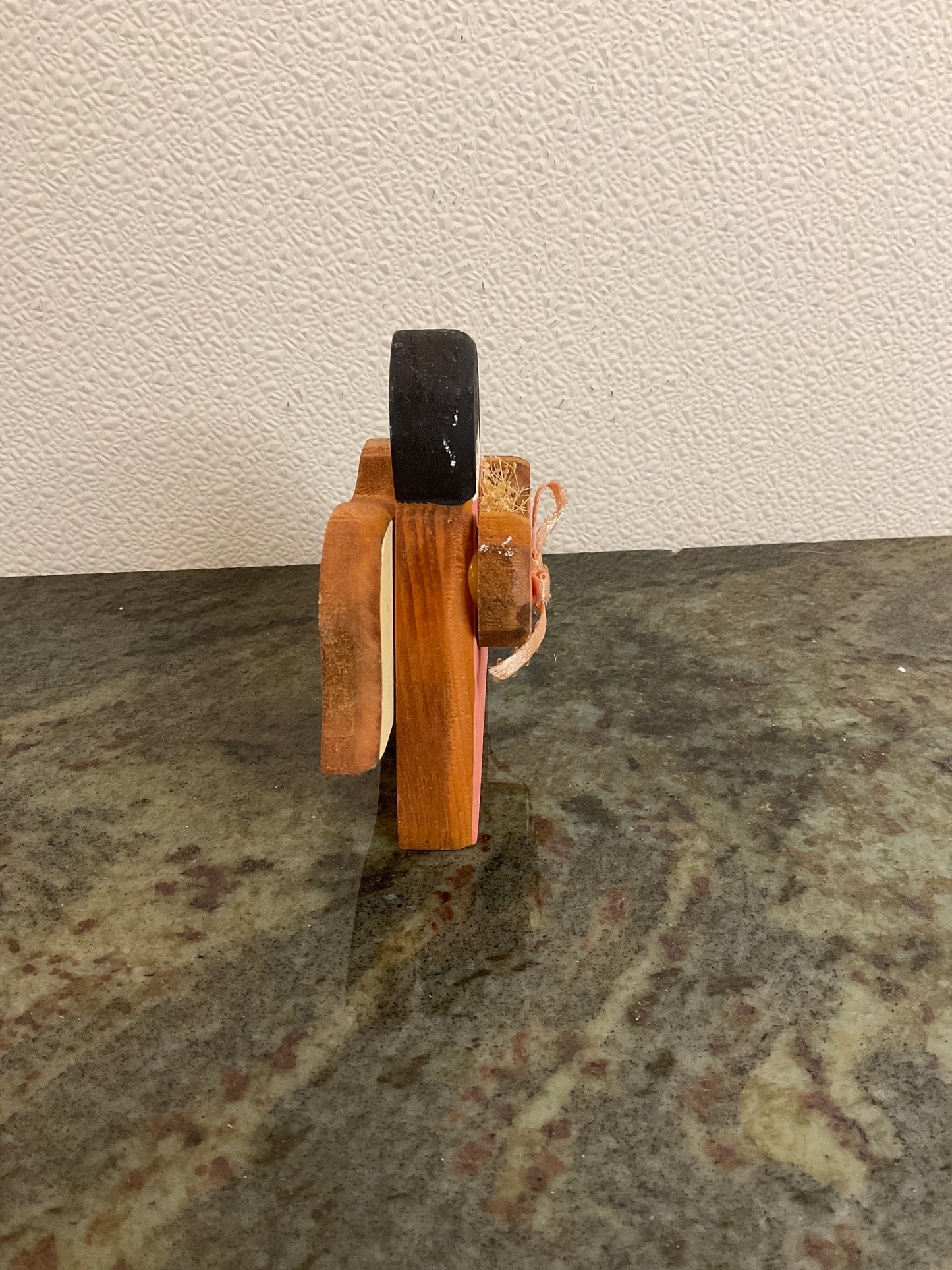 Wood Handmade Angel Painted Pink
