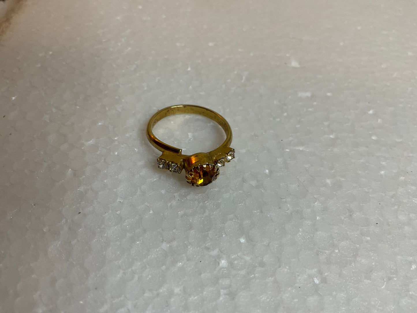 Gold Tone Gold Gemstone/Cubic Zirconia Ring