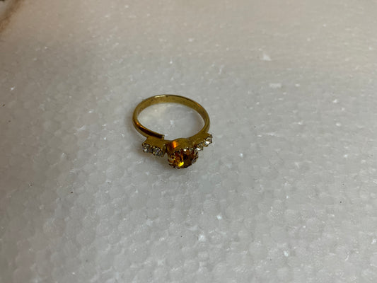 Gold Tone Gold Gemstone/Cubic Zirconia Ring