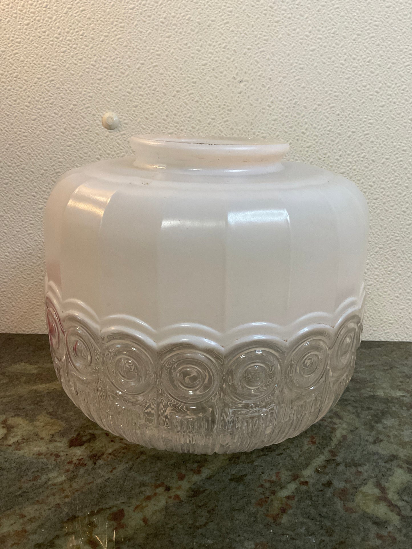 Art Deco Frosted/Clear Glass Lamp Shade