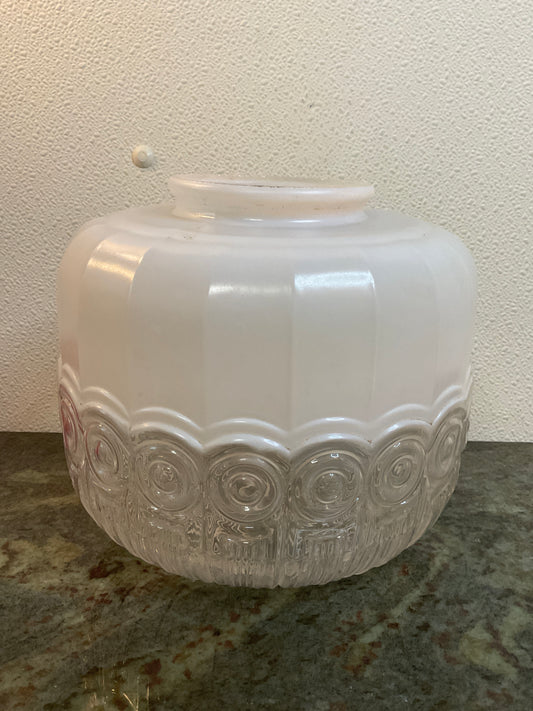 Art Deco Frosted/Clear Glass Lamp Shade