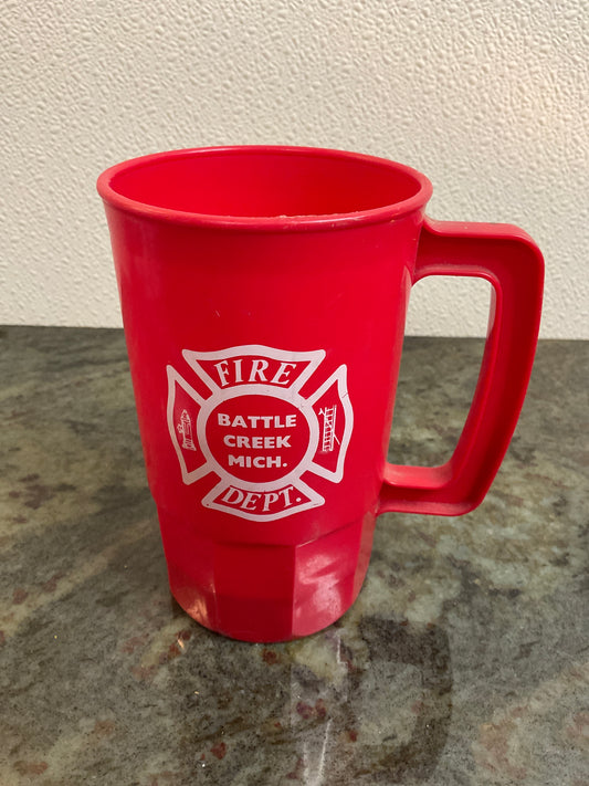 Battle Creek Michigan Fire Dept Plastic Mug