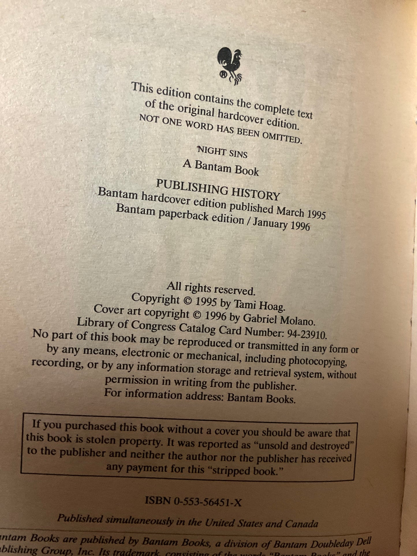 Book Night Sins 1996