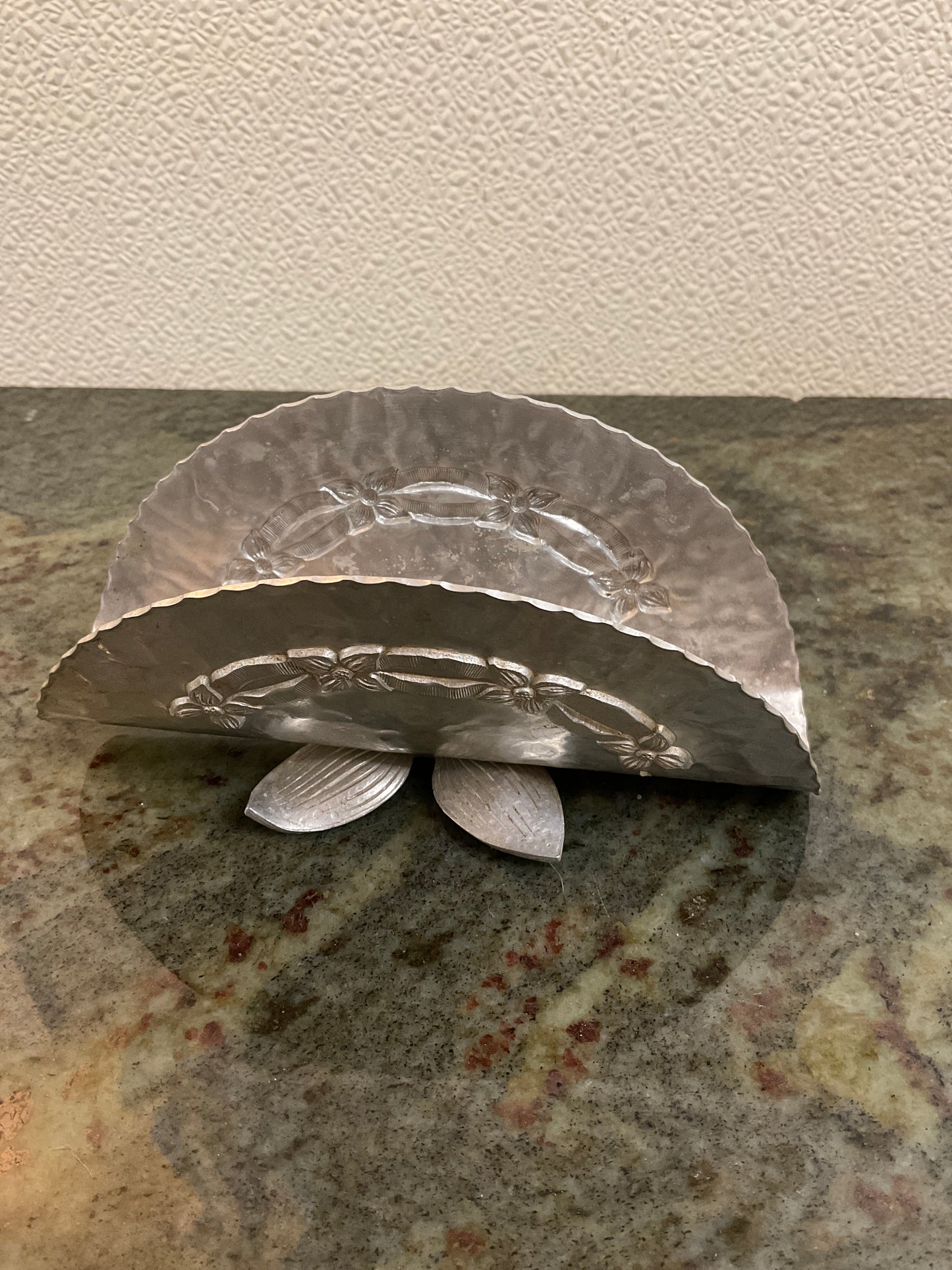 Vintage Hammered Aluminum Napkin Holder