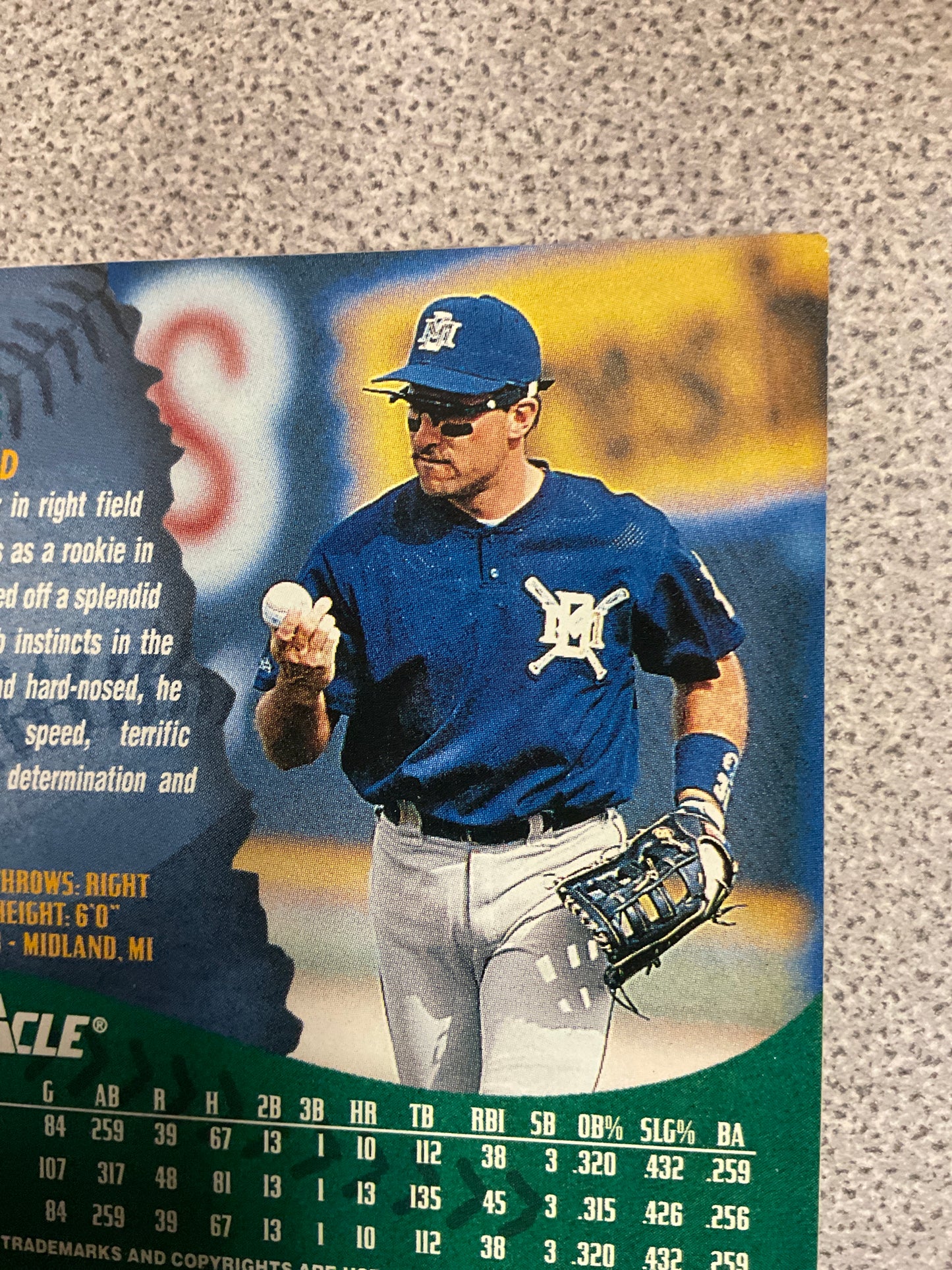 Baseball Card Matt Mieske