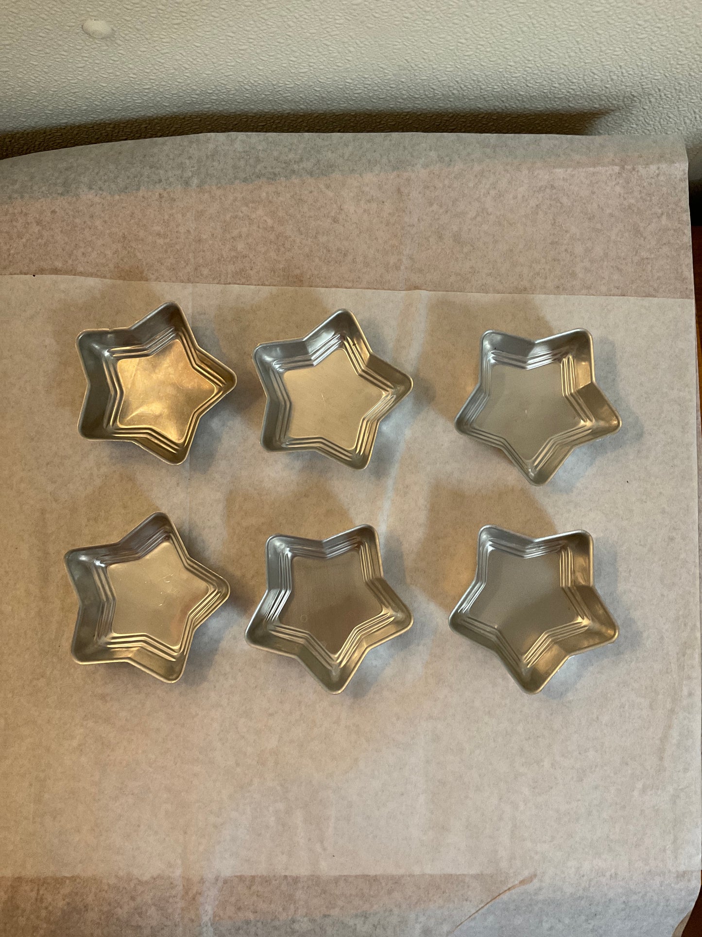 6 Vintage Aluminum Star Shaped Dessert Molds