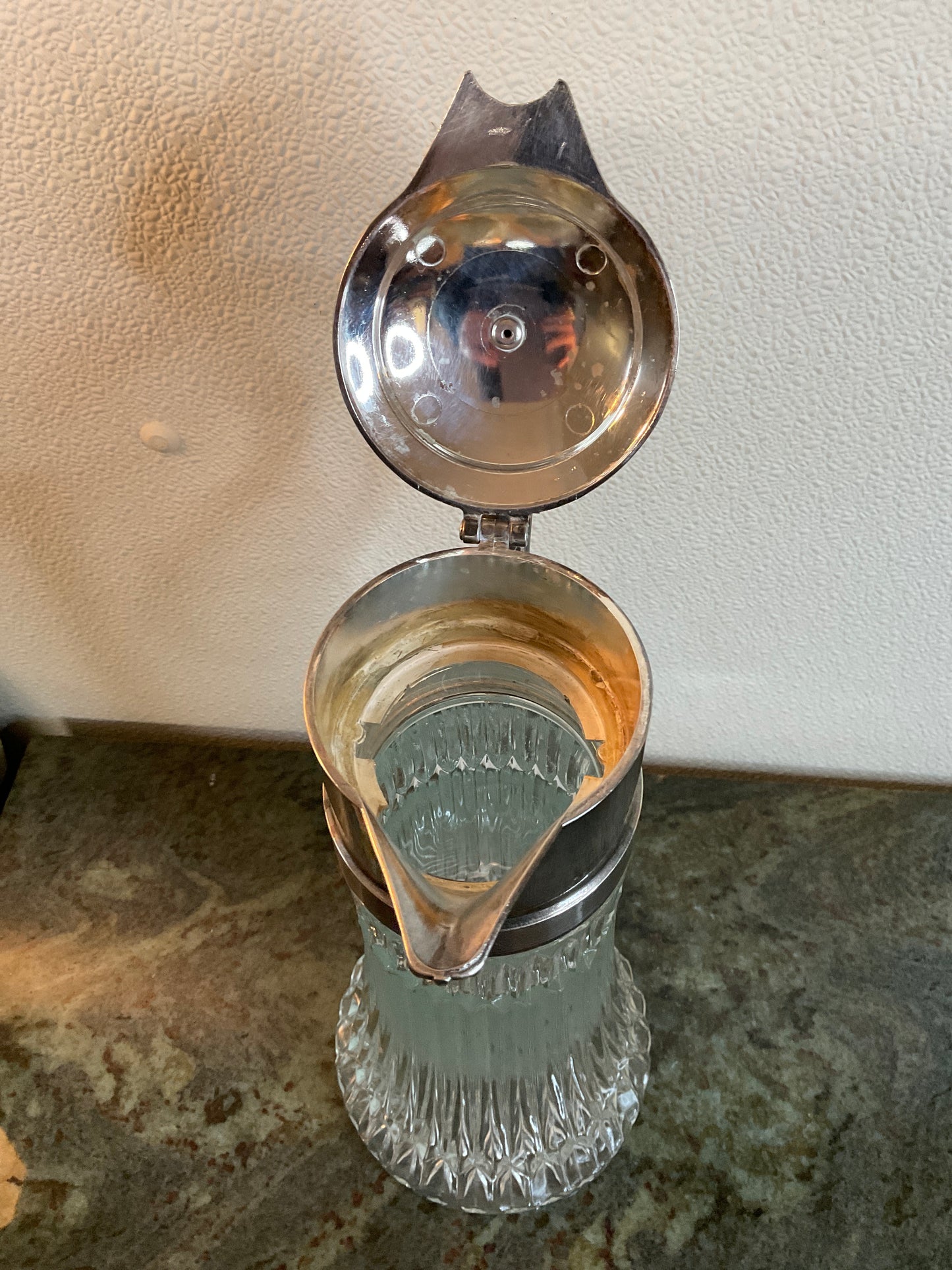 Vintage Glass/SilvPlate Decanter