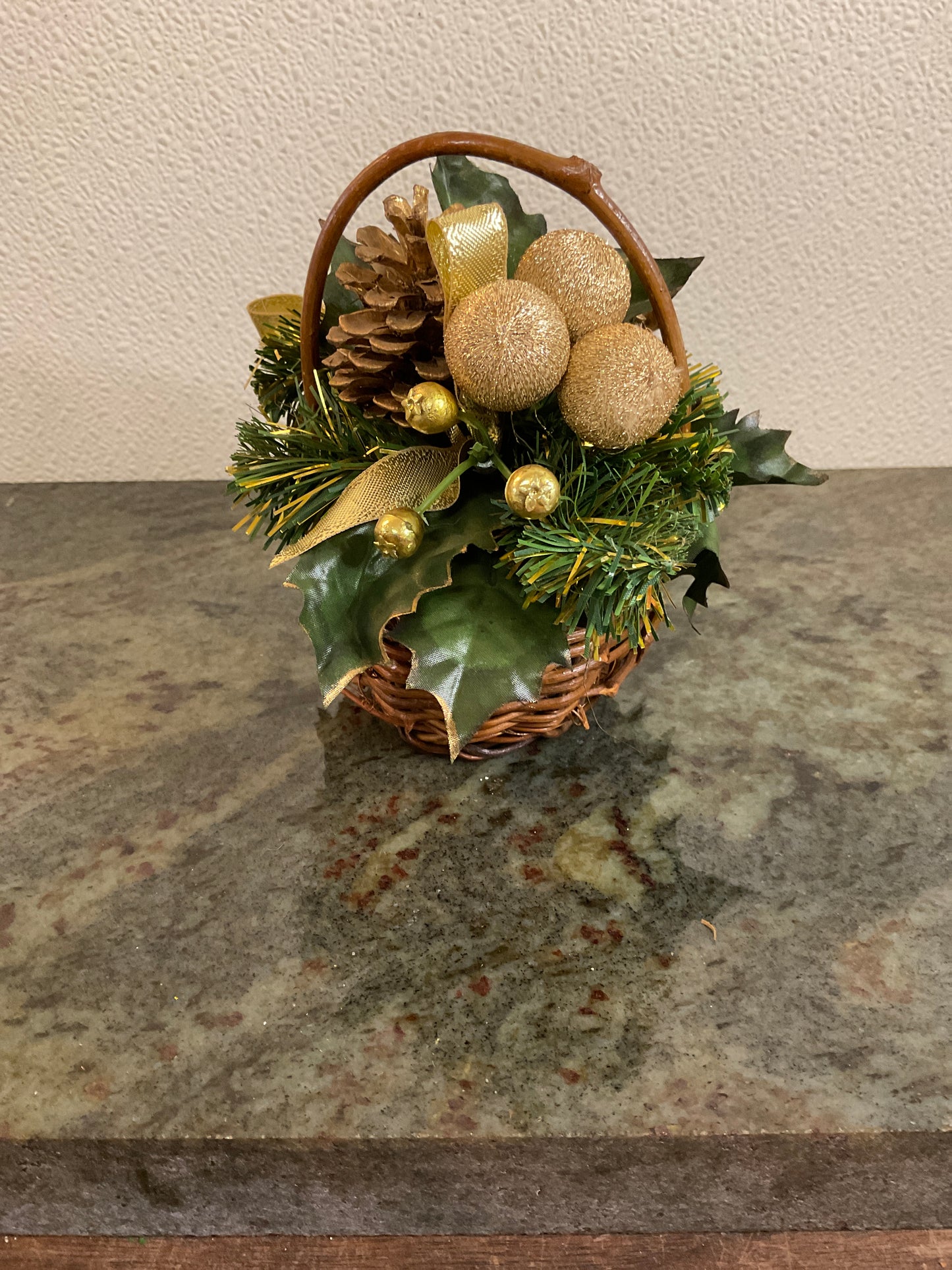 Small Basket of Christmas greenery
