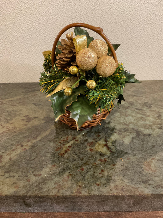 Small Basket of Christmas greenery