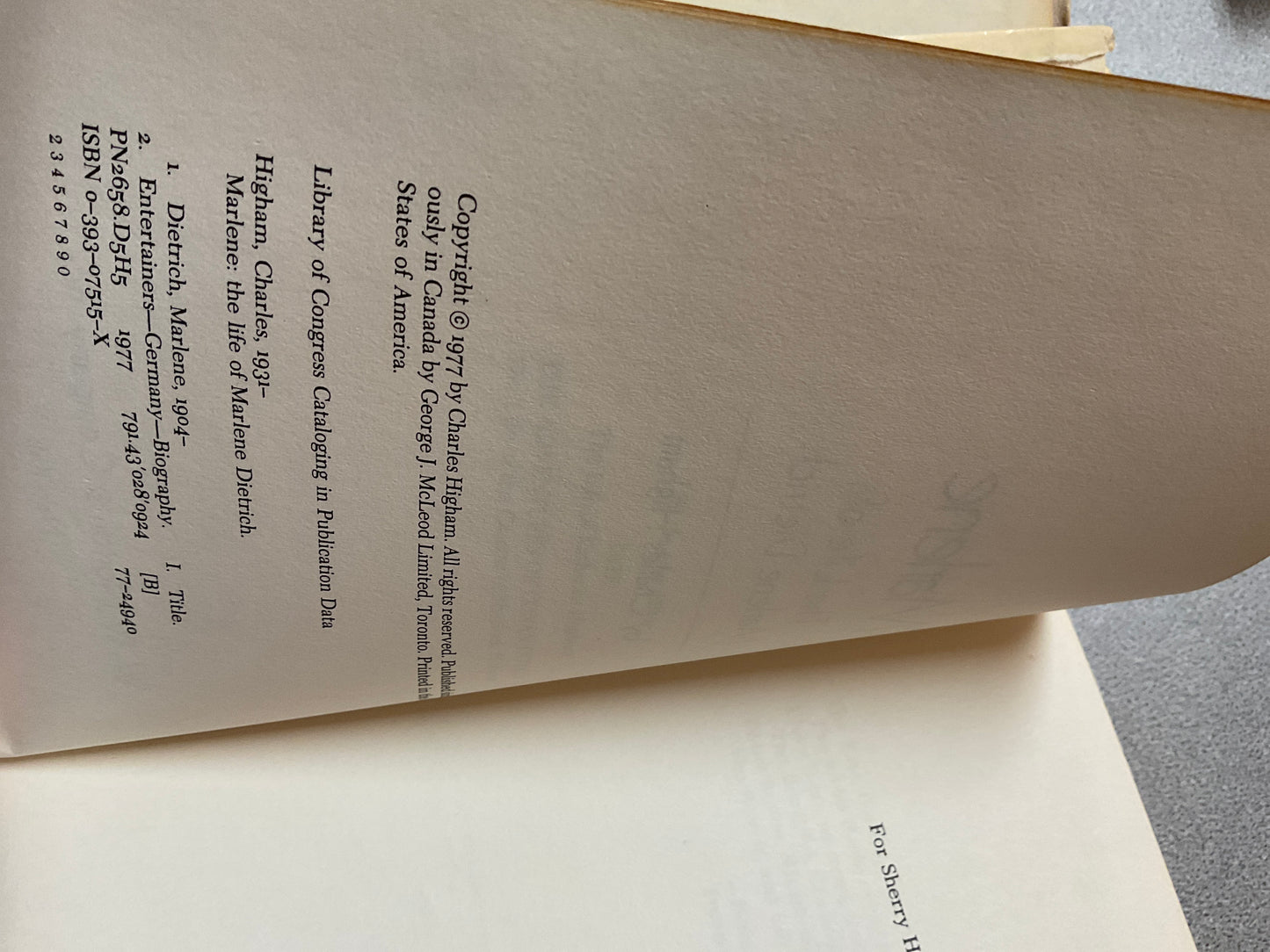 Book ‘Marlene (Dietrich)’ 1977