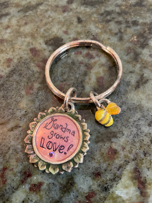 Vintage AJMC Grandma/Bee Keychain