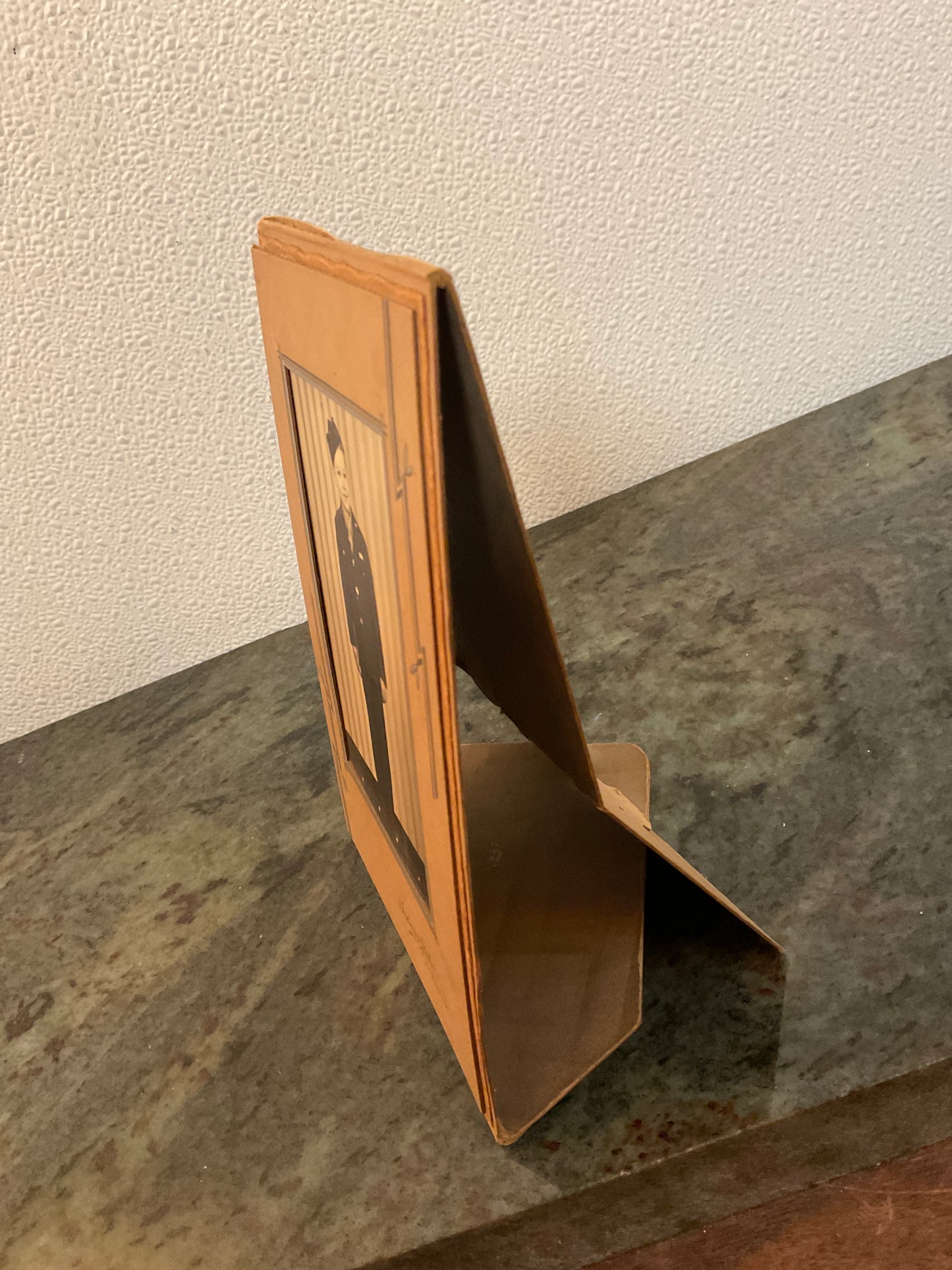 Folding Cardboard Portrait Boy In Uniform