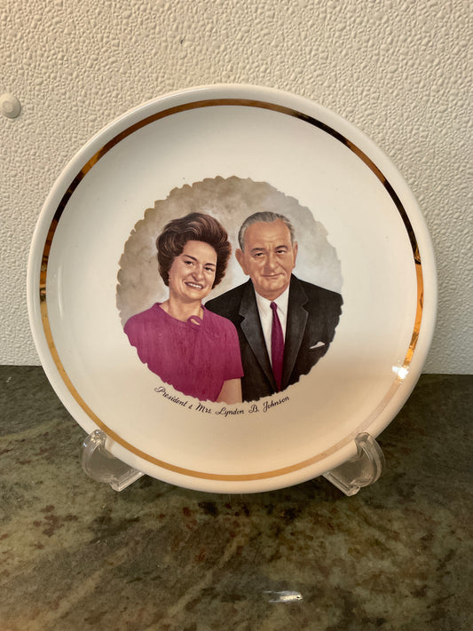 Vintage President & Mrs. Lyndon B. Johnson Presidential Plate