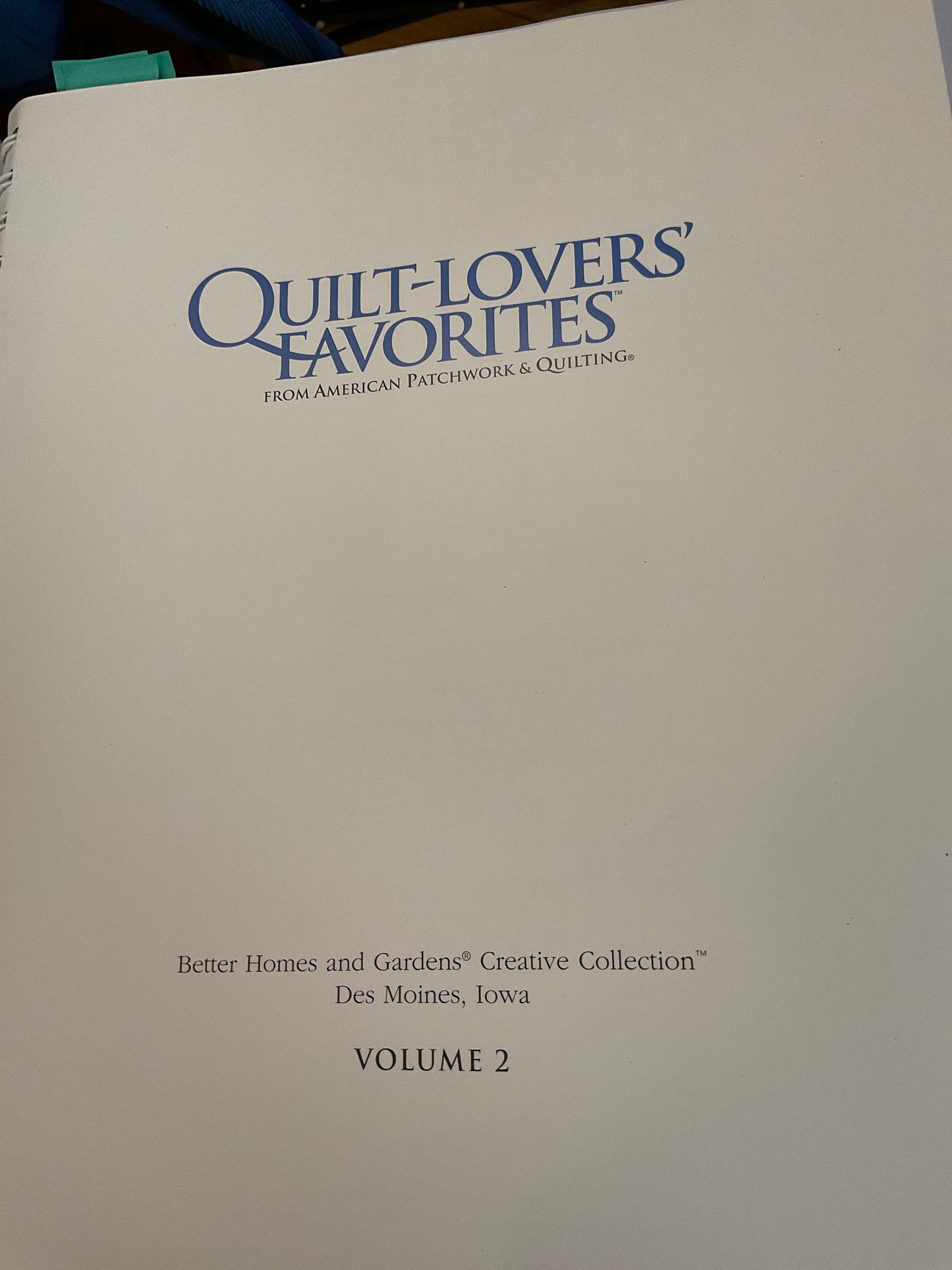 Book Quilt-Lovers’ Favorites Vol 2 2002