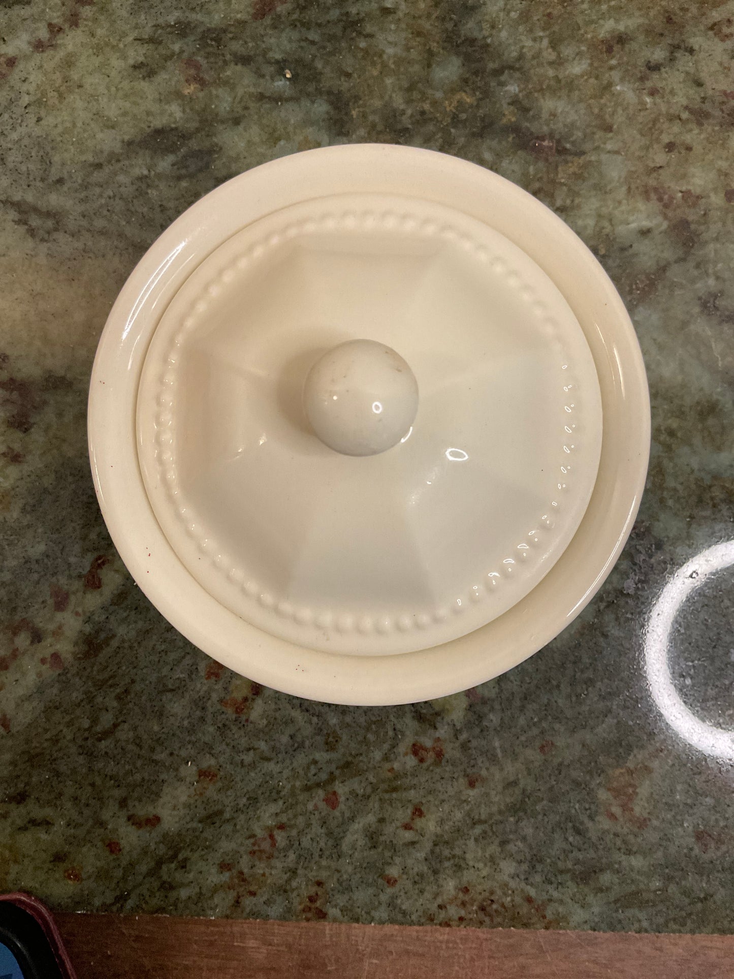 Octagon White Sugar Bowl & Lid