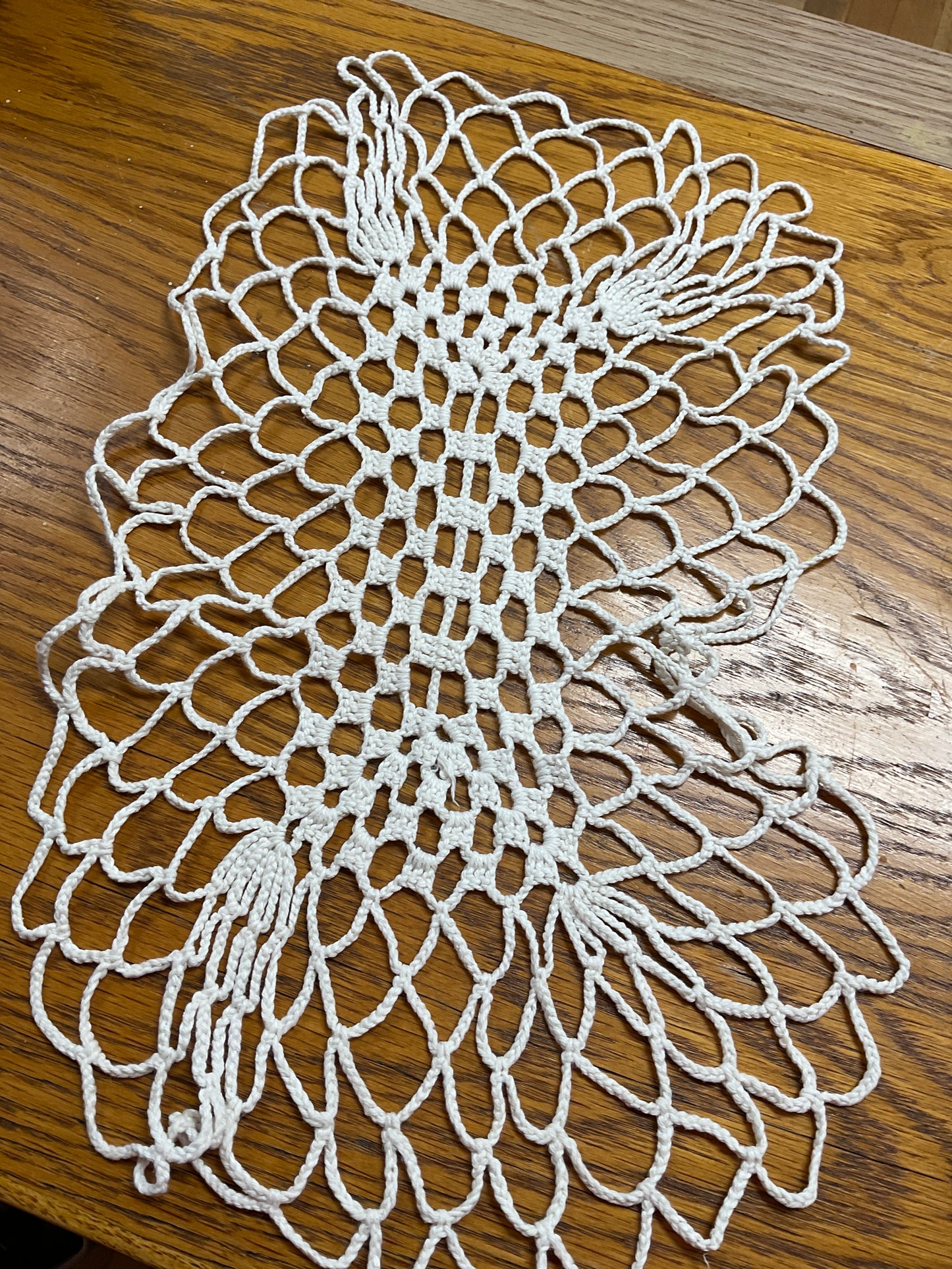 Hand Crotched Doily 16” X 10”