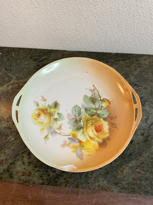 Antique Germany Yellow Rose Plate