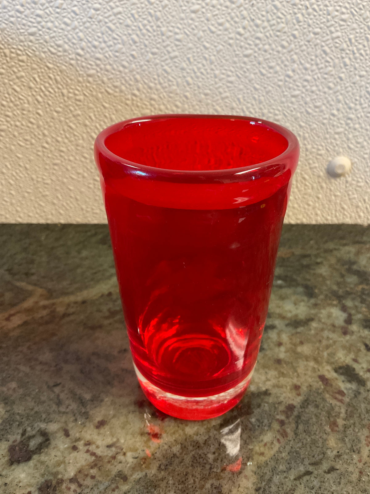 Vintage Hand Blown Red Glass Cup