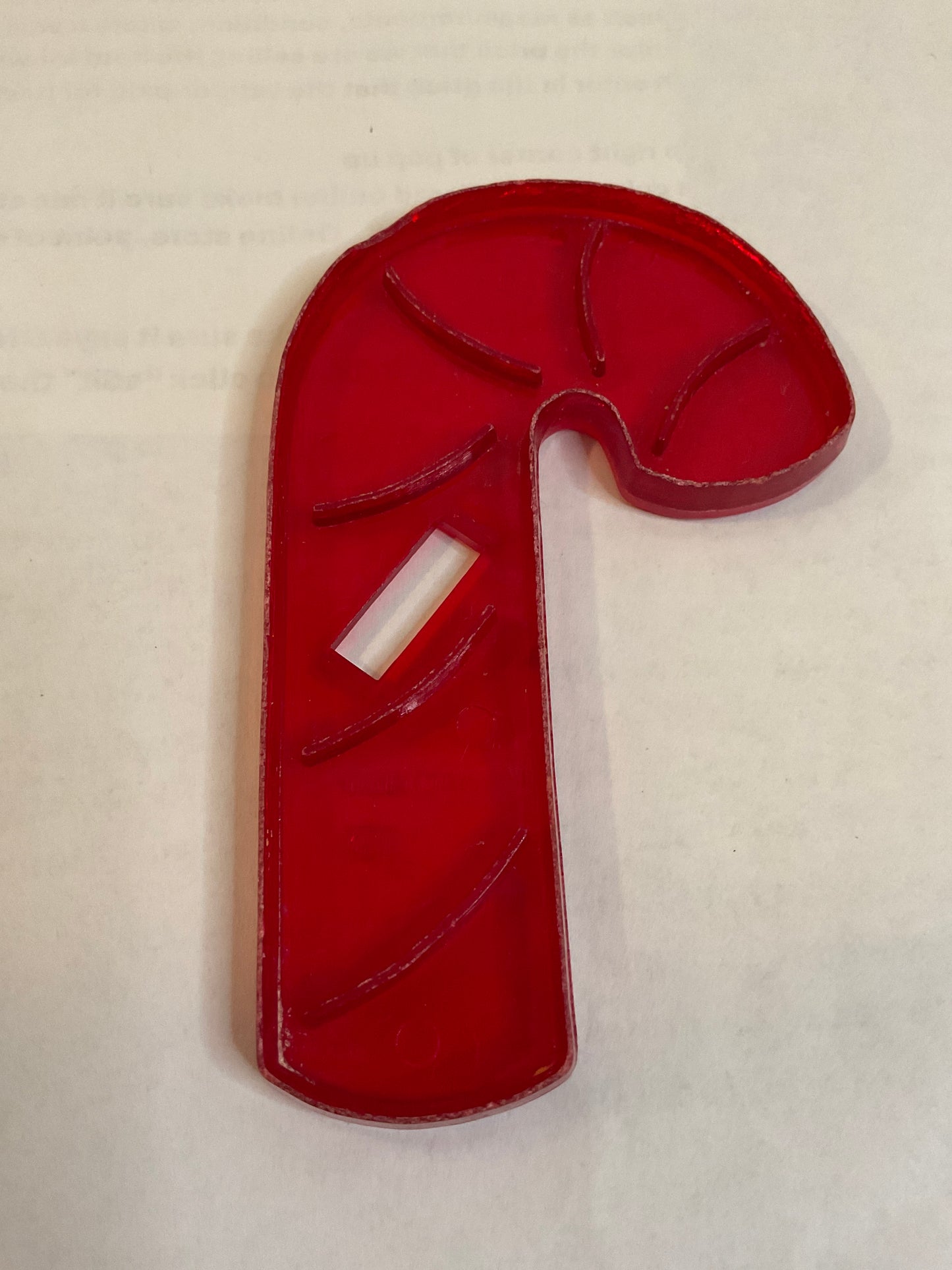 Red Plastic Candy Cane Cookie Cutter