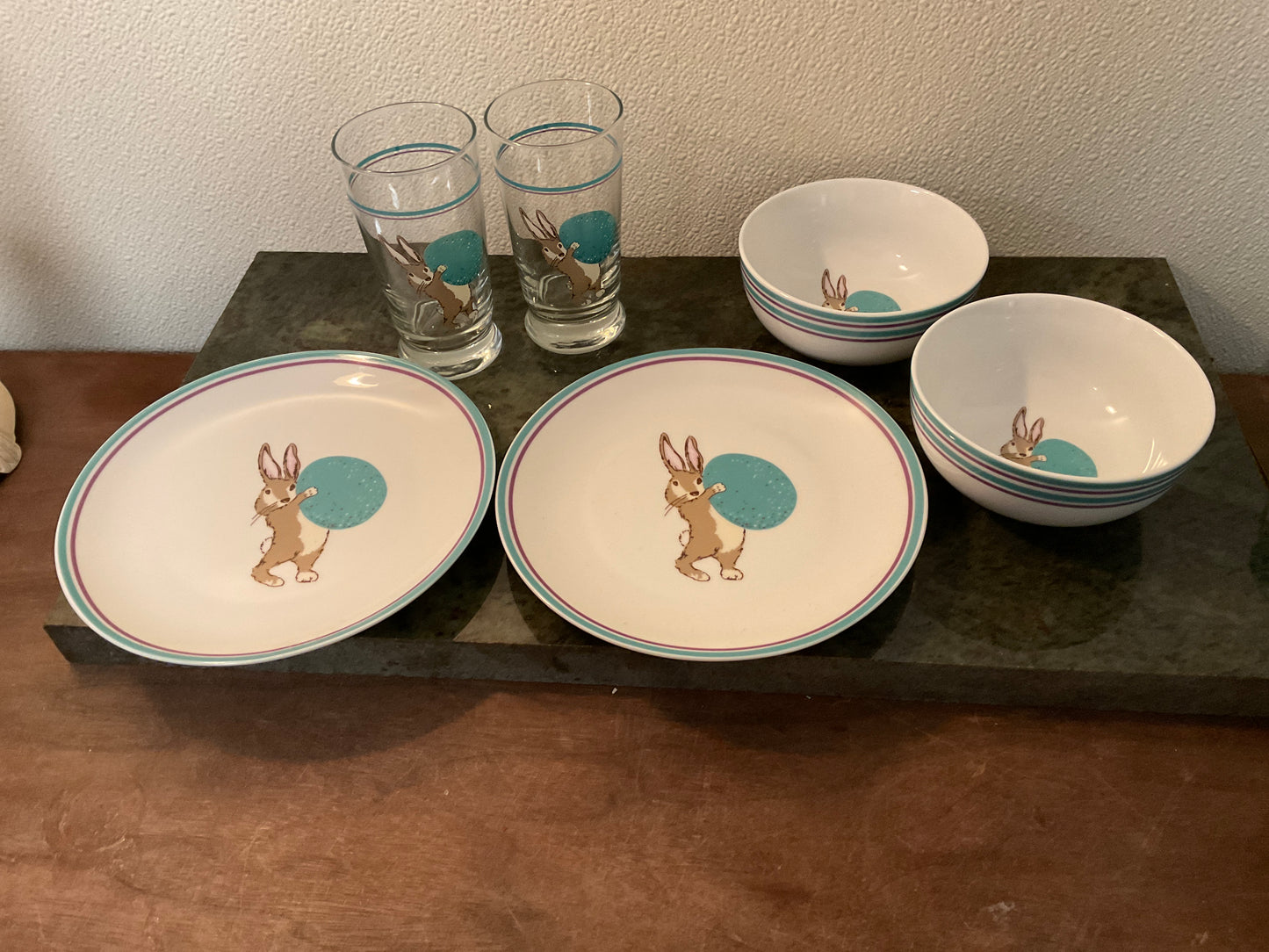 World Market Easter Bunny Dining Set - Blue