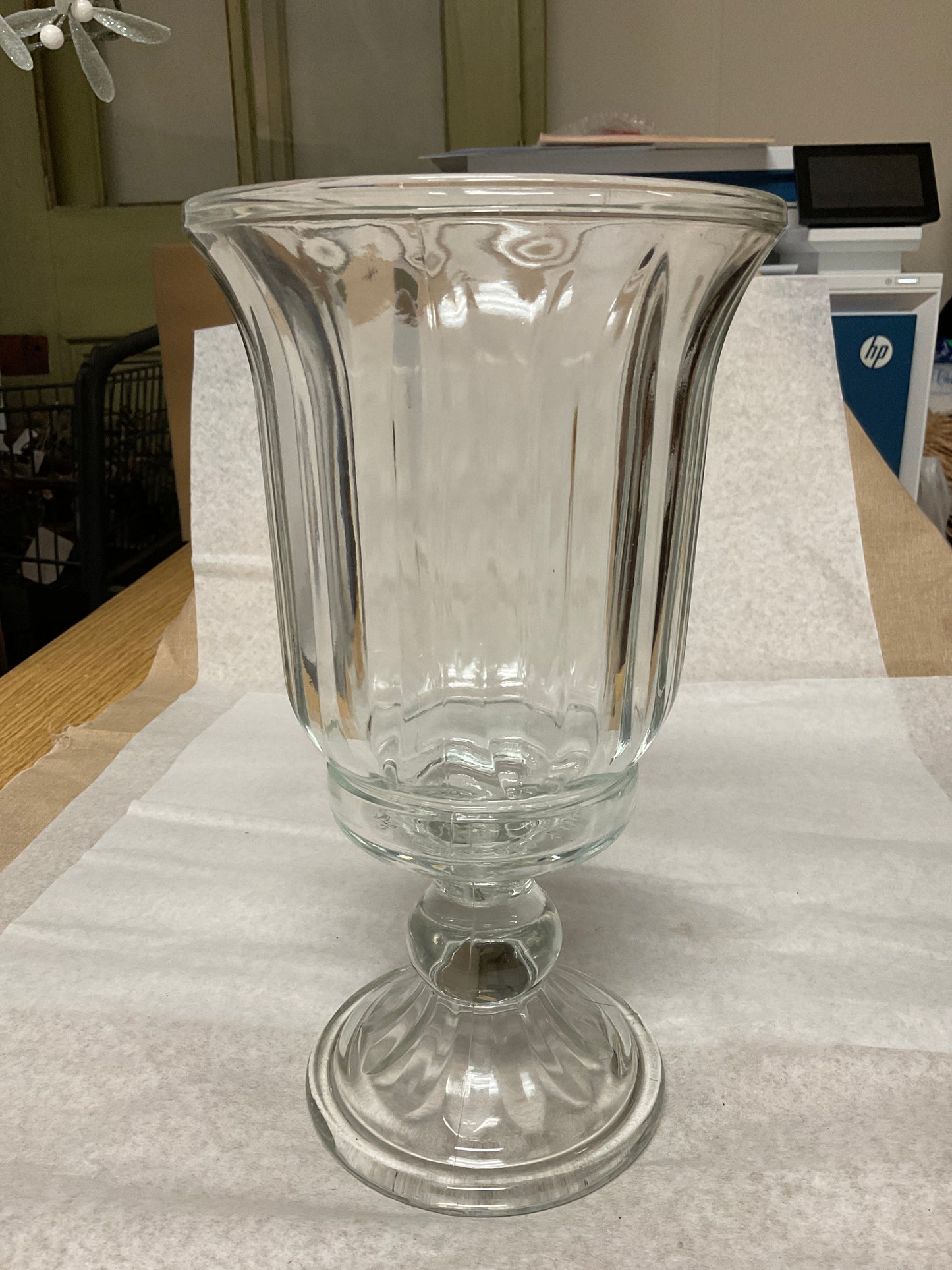 Vintage Home Interiors Hurricane Glass Vase