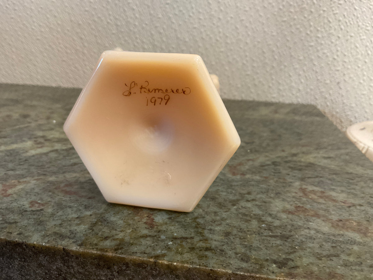 Westmoreland Slag Glass Almond Milk Vase