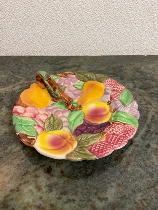 Vintage Tutti Frutti Serving Dish With Handle