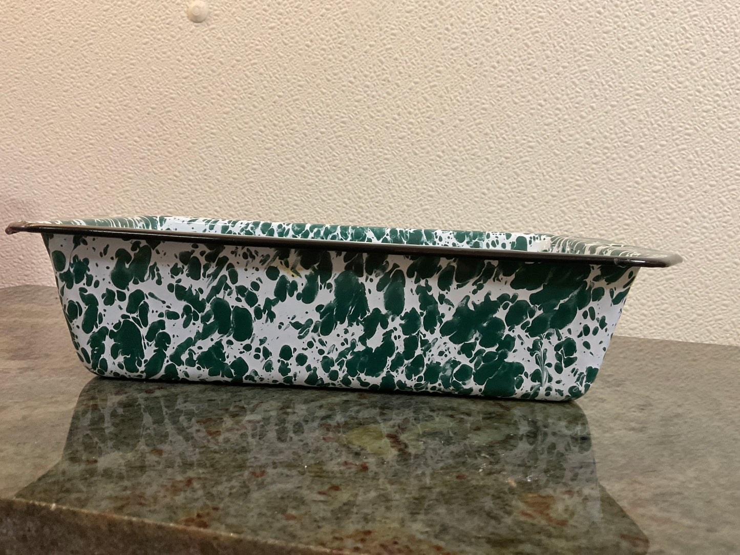Green & White Speckled Enamelware Loaf