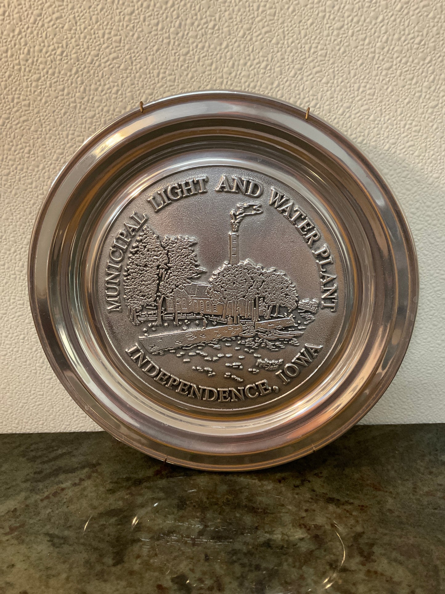 Independence Iowa Municipal Light & Water Plant Pewter Plate